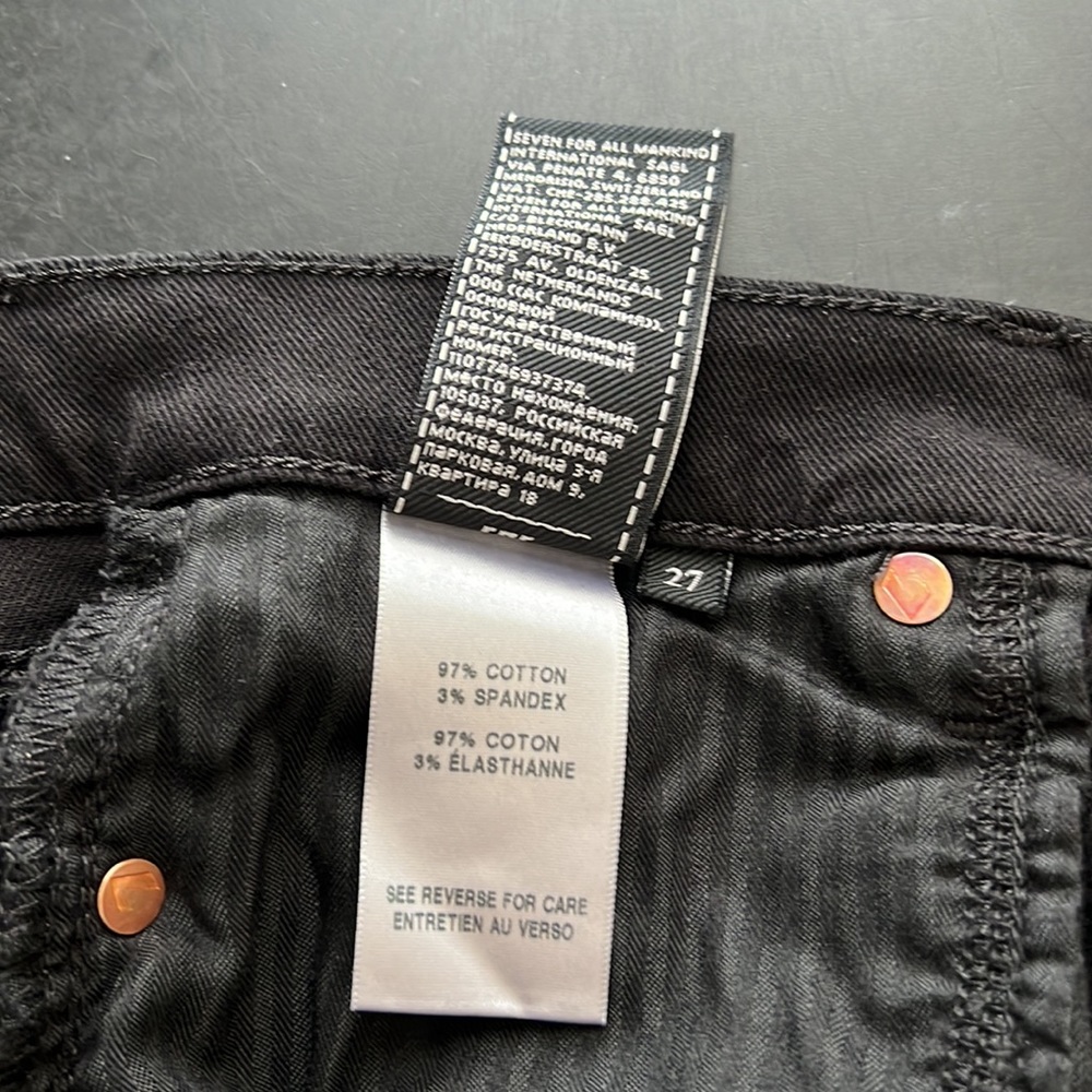 7 For All Mankind Black Josefina Skinny Boyfriend Jeans Size 27 - Picture 12 of 15